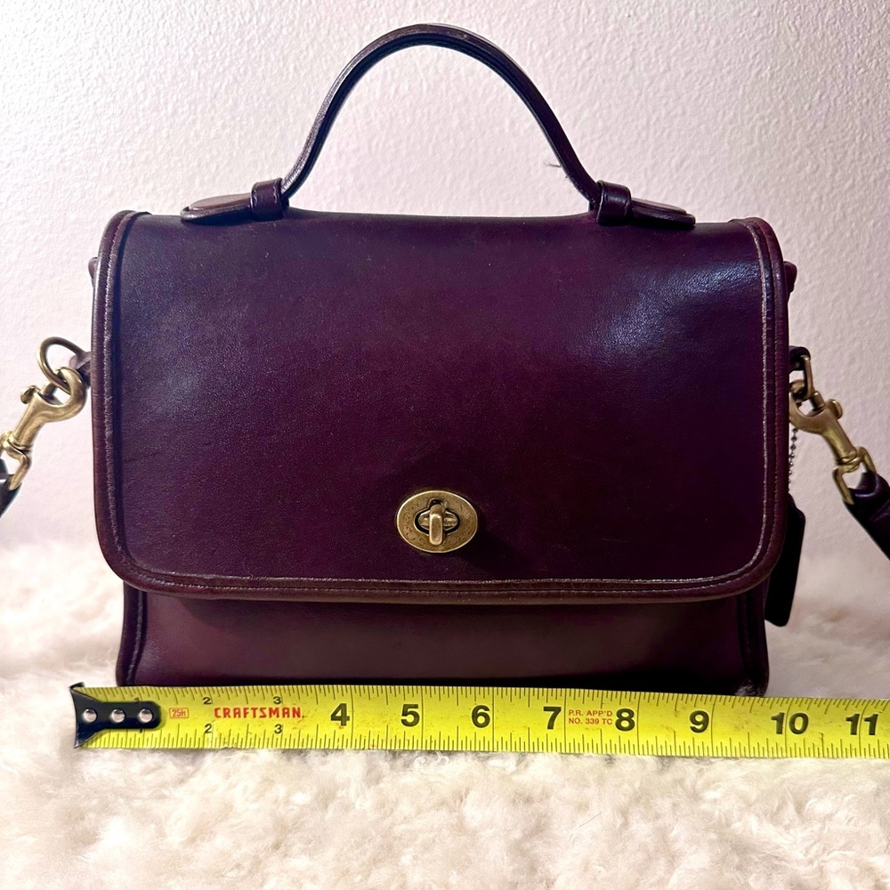 Vintage Coach Court Bag - Mahogany Brown Leather Crossbody 9870 - Picture 11 of 13